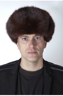 Colbacco stile russo uomo in martora-zibellino marrone scuro canadese